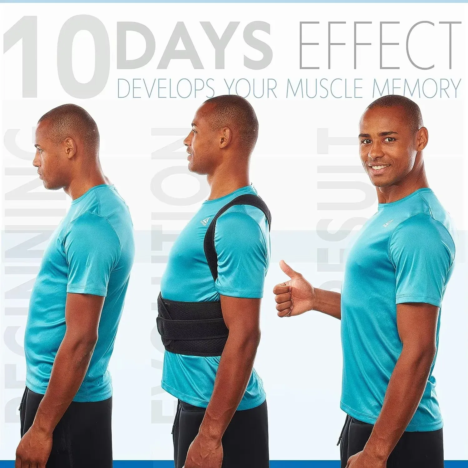 Soutien dorsal pour la posture, détail des sangles réglables