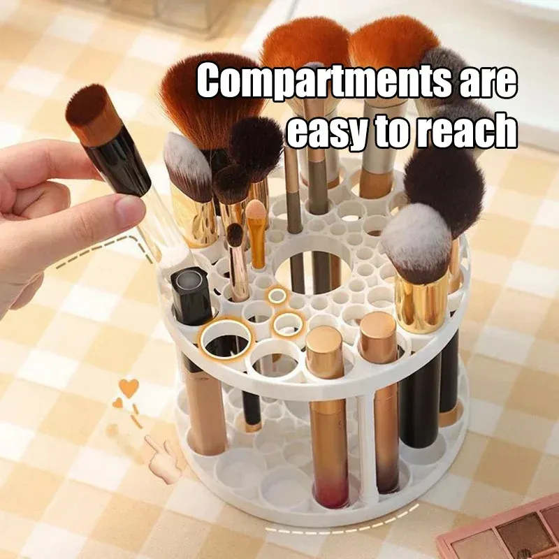 Support rotatif à 45 trous pour pinceaux de maquillage – Organisateur de rangement 4