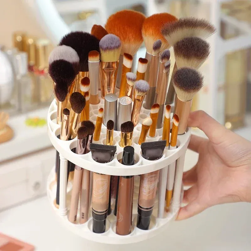 Support rotatif à 45 trous pour pinceaux de maquillage – Organisateur de rangement 7