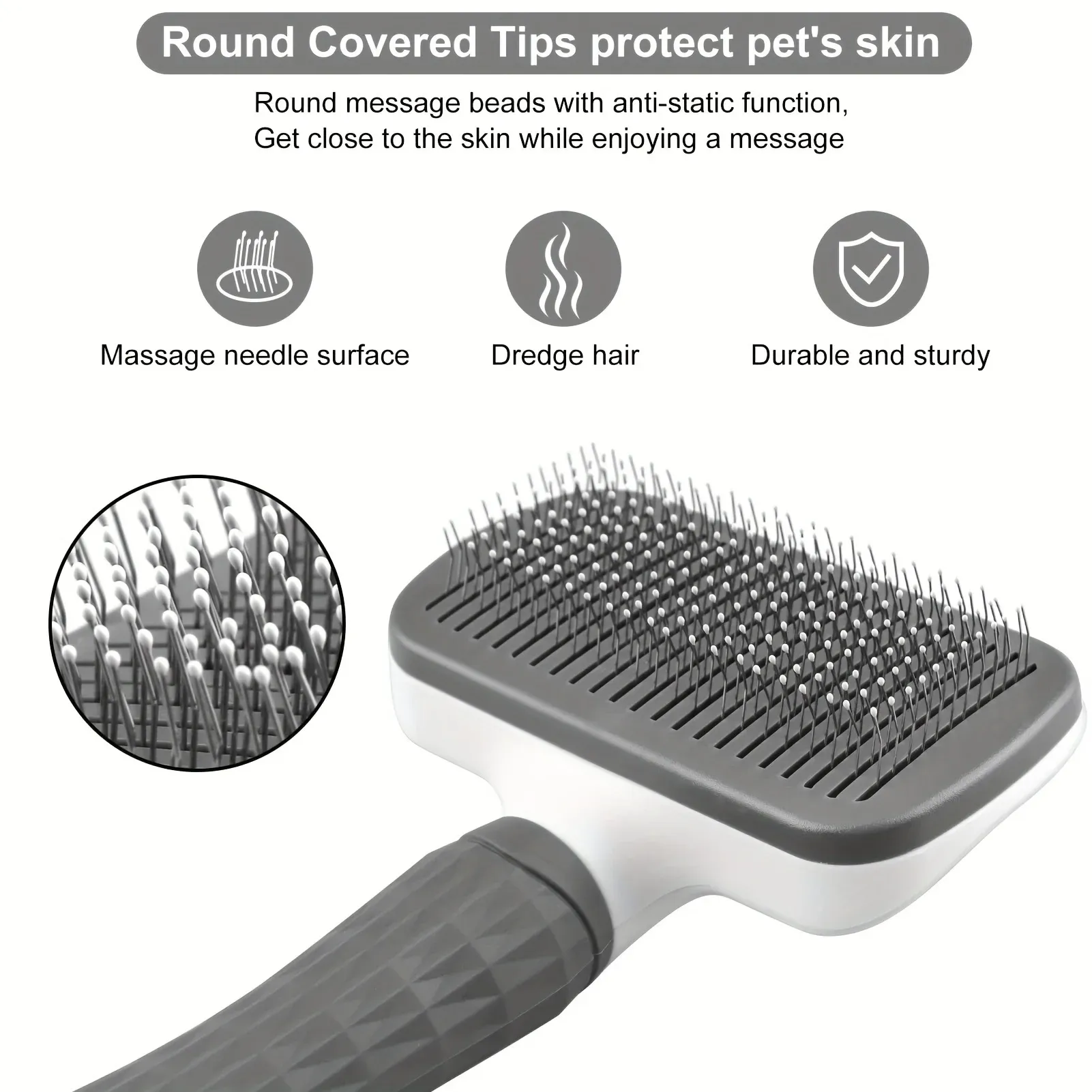 Peigne autonettoyant pour chiens et chats, brosse de toilettage anti-poils 5