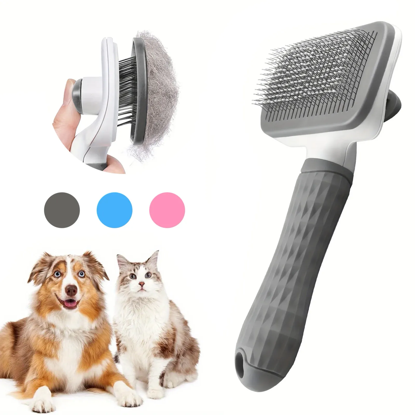 Peigne autonettoyant pour poils d'animaux en situation