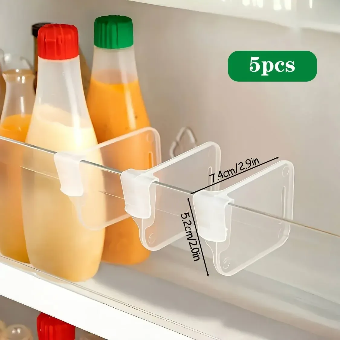 Séparateurs de rangement transparents et robustes pour réfrigérateur, lot de 5, 10, 15 ou 20 pièces, compartiments ajustables pour un espace optimisé dans les armoires de cuisine 10