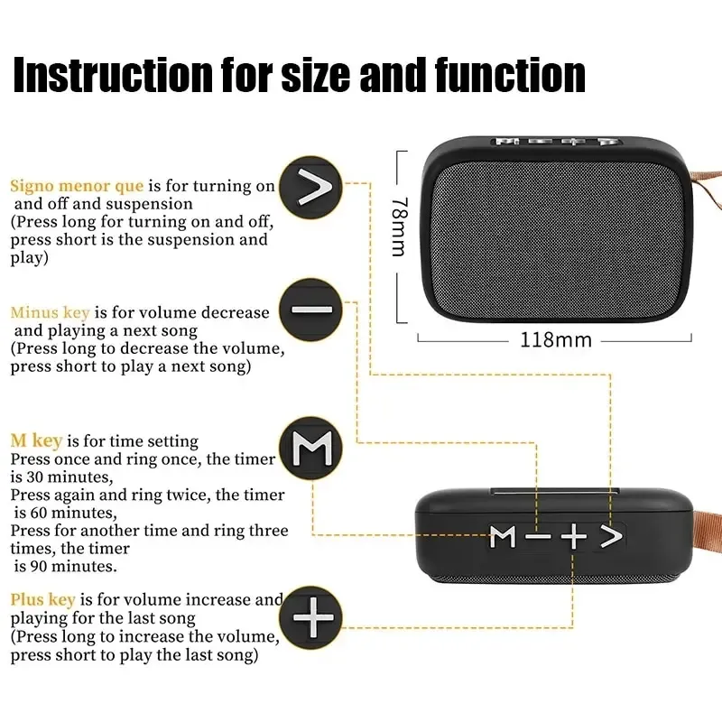Enceinte Bluetooth 5.0 portable d'extérieur Mini Oxford, son stéréo 3D Hi-Fi 6