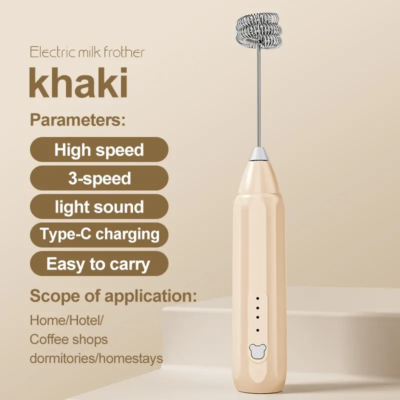 Batteur à œufs électrique portatif rechargeable par USB, mousseur à lait et à crème avec tête réglable 9