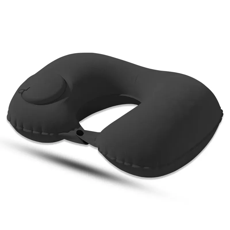 Oreiller de voyage gonflable en forme de U, pliable et portable, avec dispositif anti-fuite 11