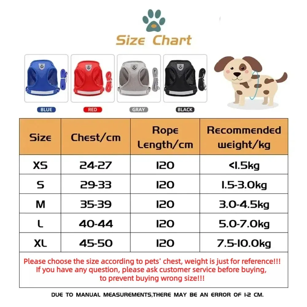 Harnais pour chat avec laisse, réglable, réfléchissant et anti-évasion, gilet en maille pour animaux de compagnie, idéal pour chiot, petit chien et chat 2