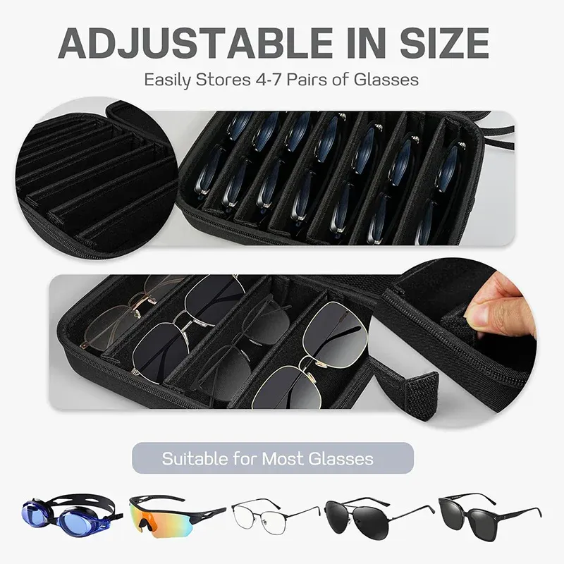 Organisateur de lunettes noir, finition détaillée