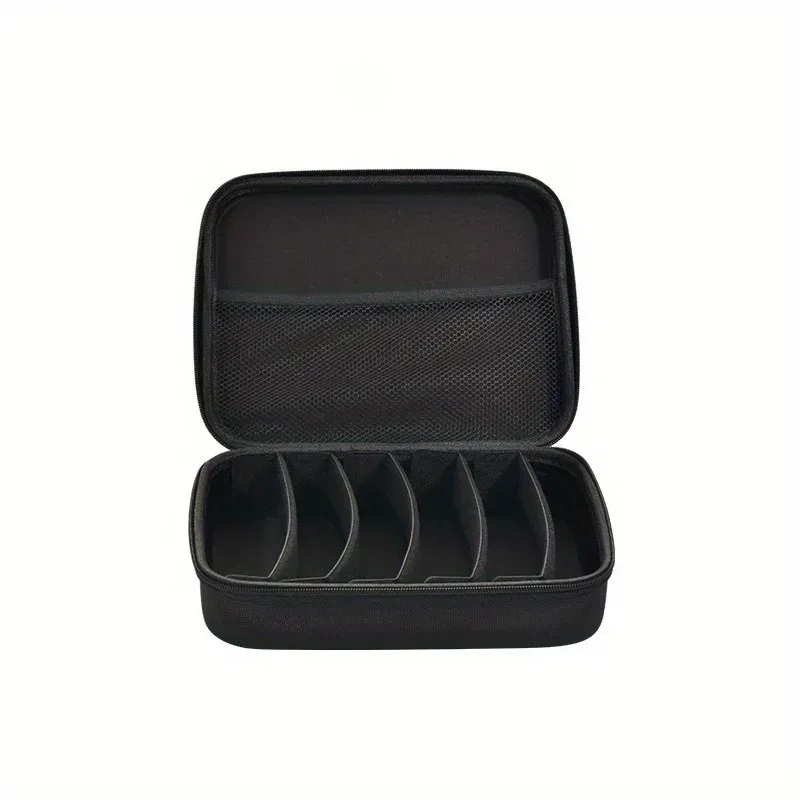Organisateur de lunettes réglable à 4 à 8 compartiments, étui de rangement portable noir pour voyage, avec séparateurs robustes 10