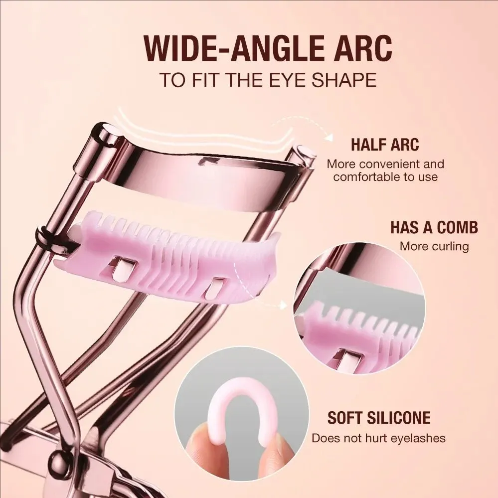 MJ Recourbe-cils professionnel or rose, compact et portable 3