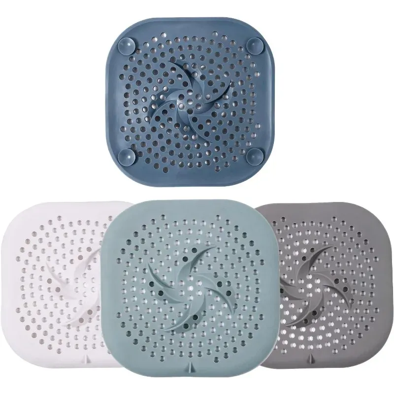 Couvercle de vidange de douche en silicone de 5,9 pouces avec ventouse, filtre à cheveux pour baignoire et évier - Image 1