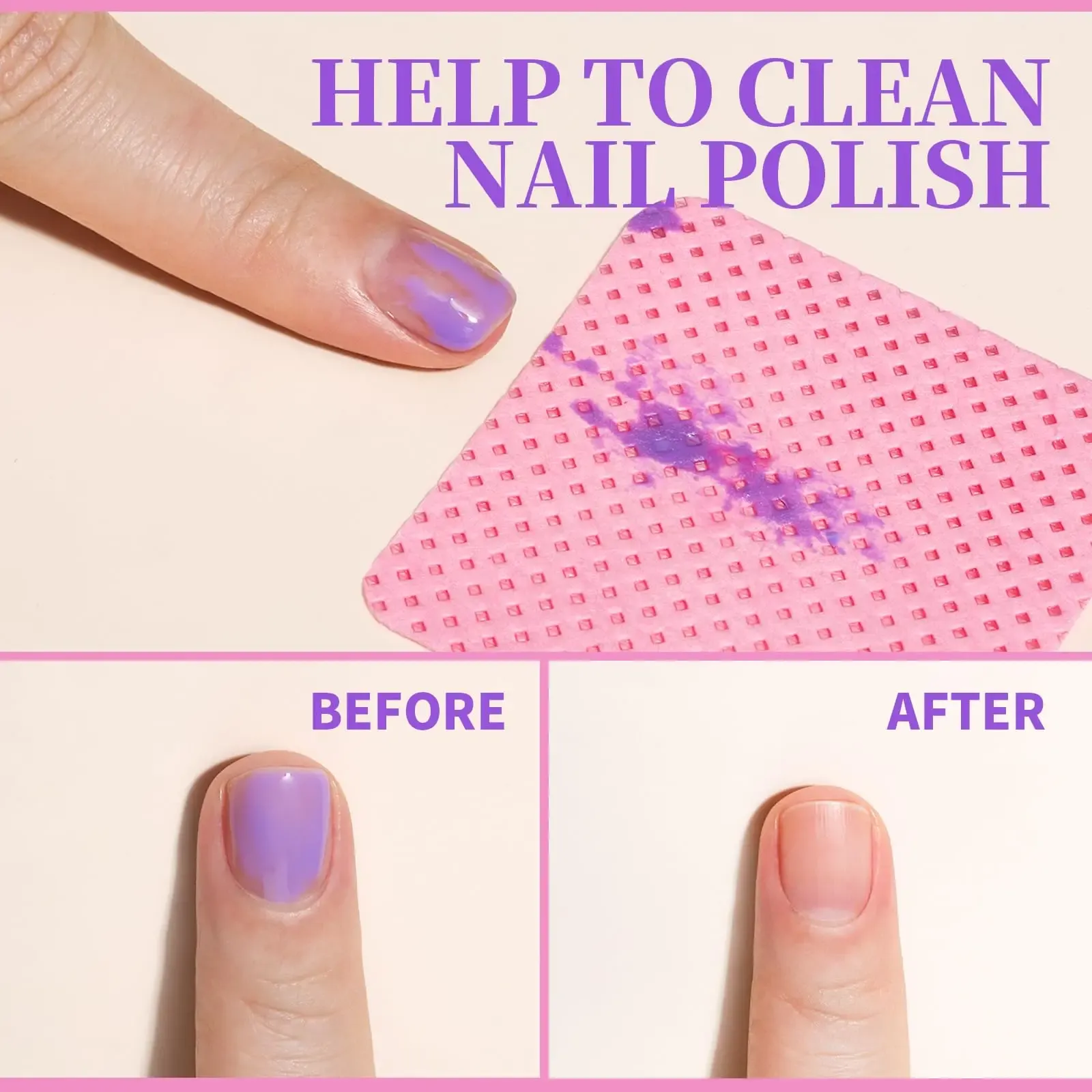 LINMANDA 200 lingettes de nettoyage des ongles non pelucheuses pour gel UV, tampons de nettoyage pour manucure à domicile ou en salon 4