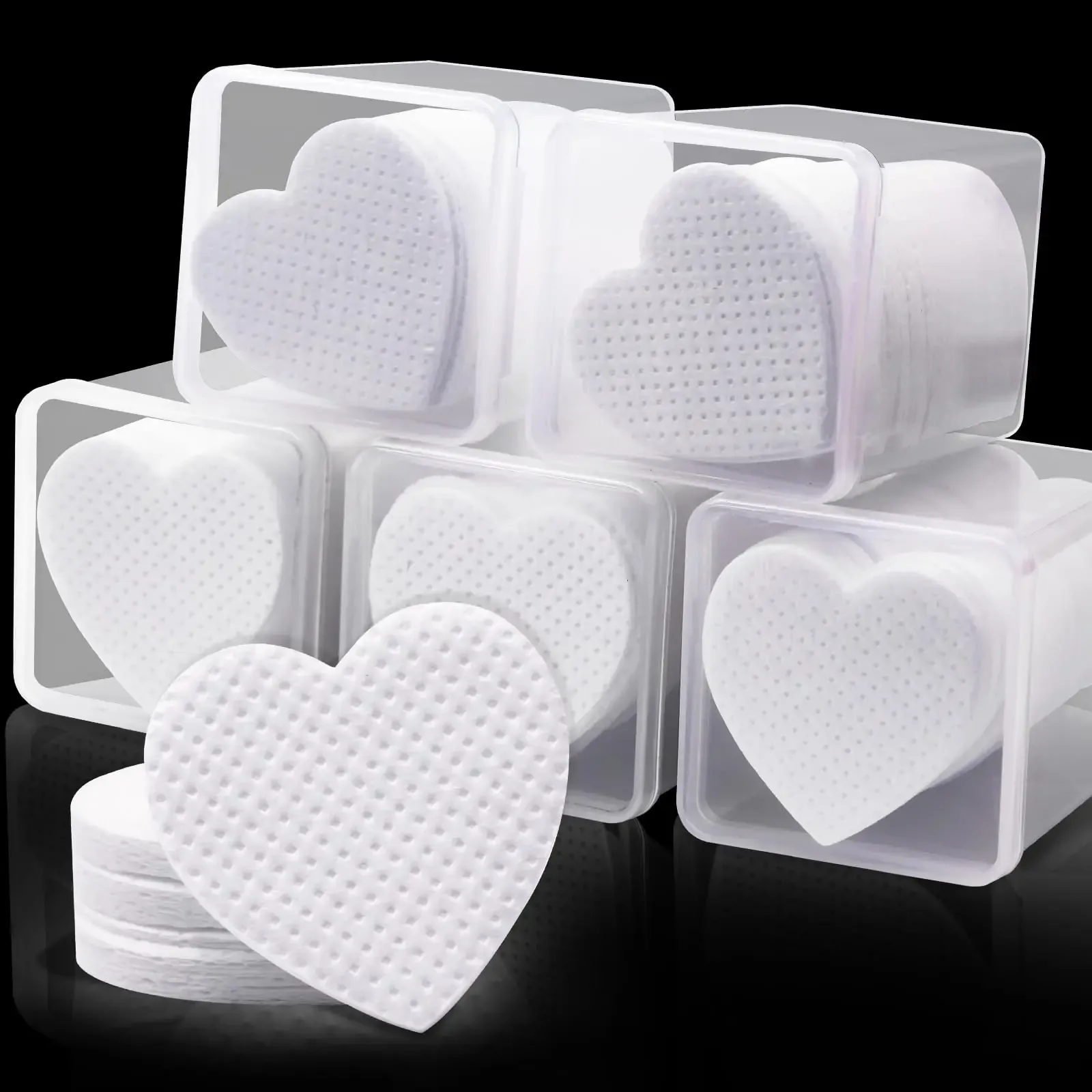 Lingettes sans peluche pour ongles, cœur blanc