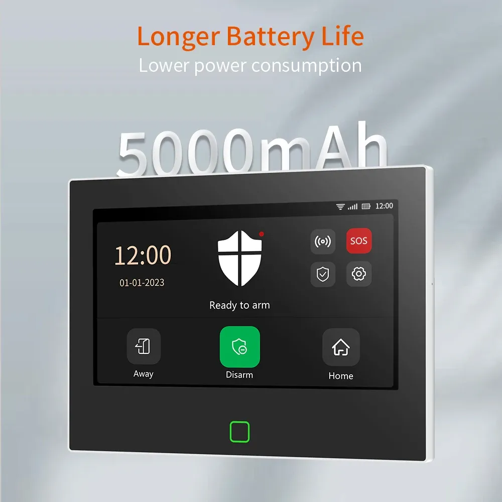 Système d'alarme de sécurité Staniot LoRa 7 pouces, WiFi et 4G, compatible Tuya, kit anti-intrusion, portée de transmission 500 m, sirène intégrée 5