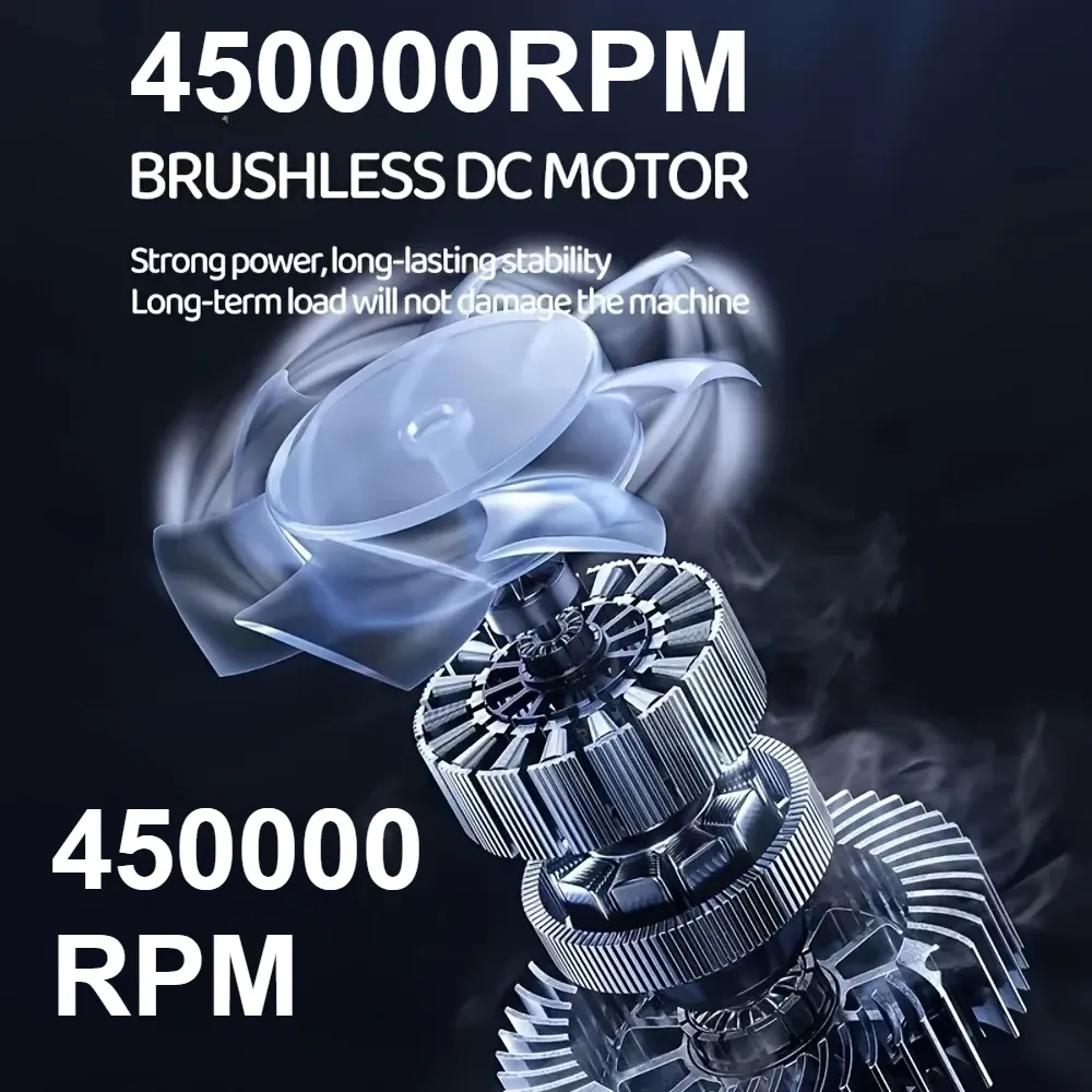 Souffleur-aspirateur X6 sans fil à moteur sans balais, 450 000 tr/min, charge rapide, pour voiture et ordinateur 3