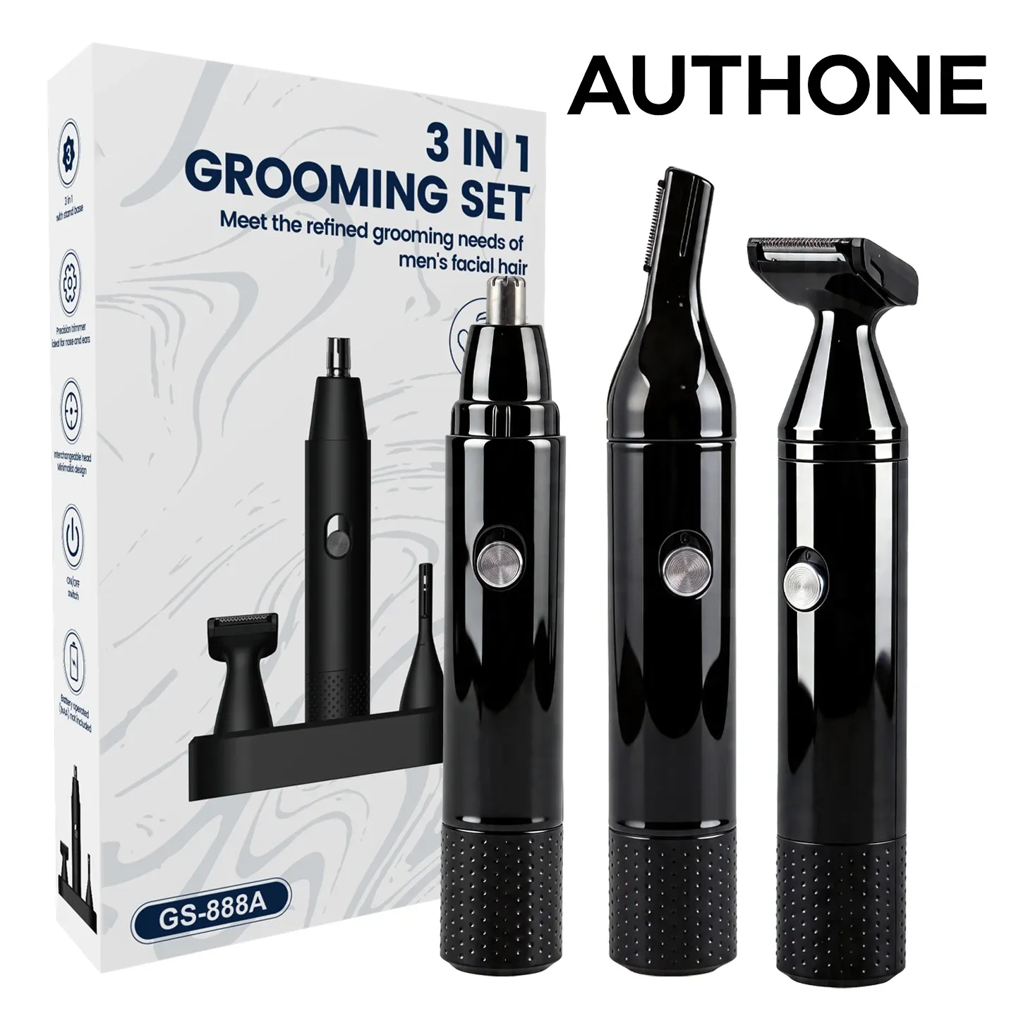 Tondeuse 3-en-1 pour nez et oreilles, vue d'ensemble