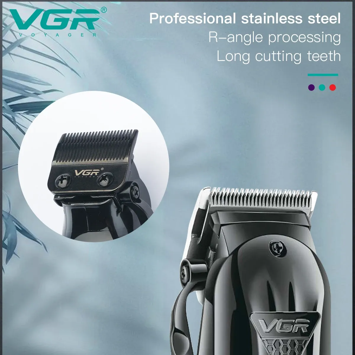 VGR Tondeuse à cheveux professionnelle pour homme, tondeuse électrique sans fil avec affichage numérique, modèle V-282 4