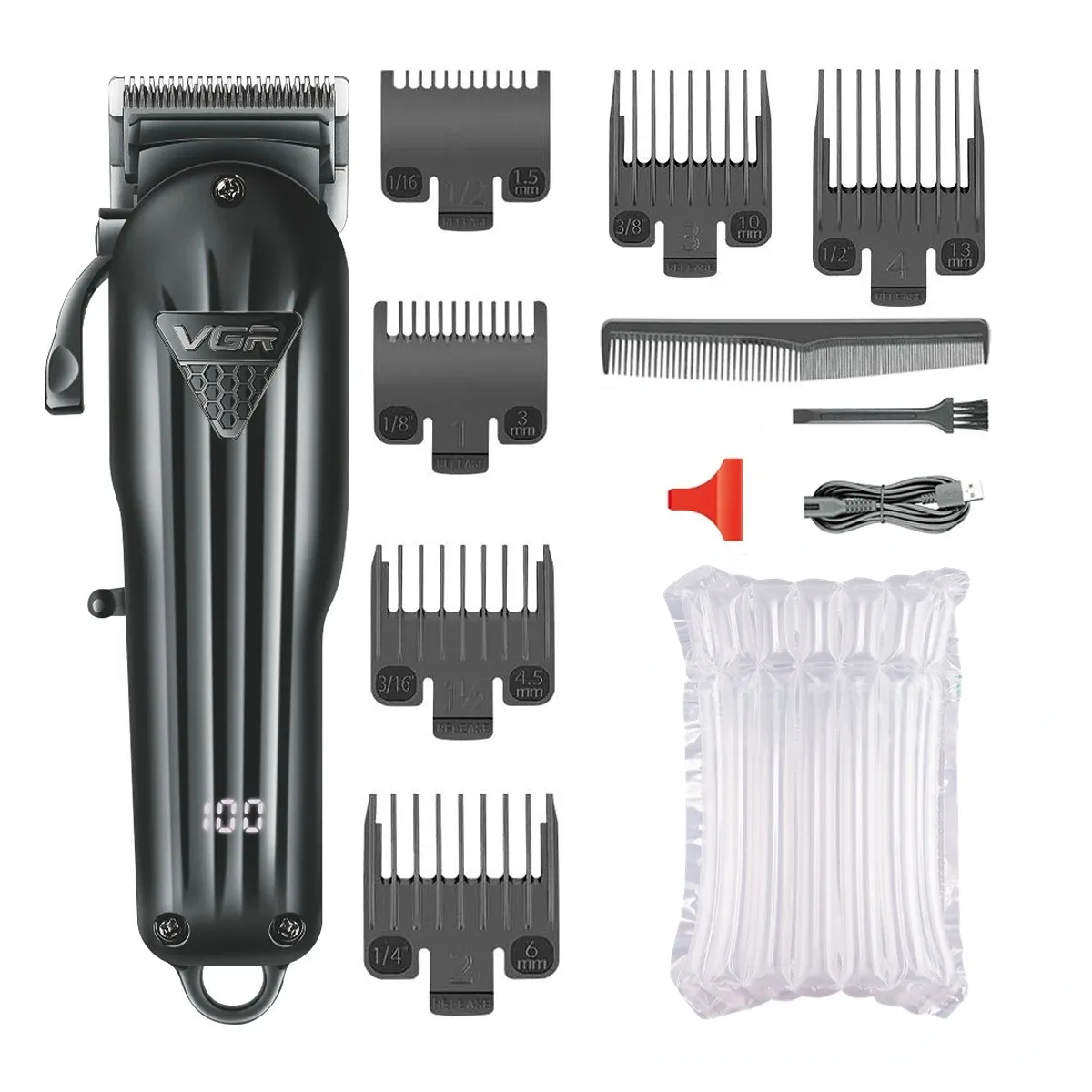 VGR Tondeuse à cheveux professionnelle pour homme, tondeuse électrique sans fil avec affichage numérique, modèle V-282 7