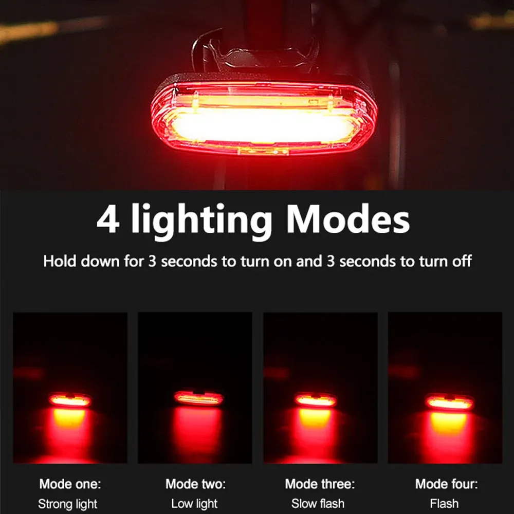 Feu arrière LED rouge rechargeable par USB pour VTT 2
