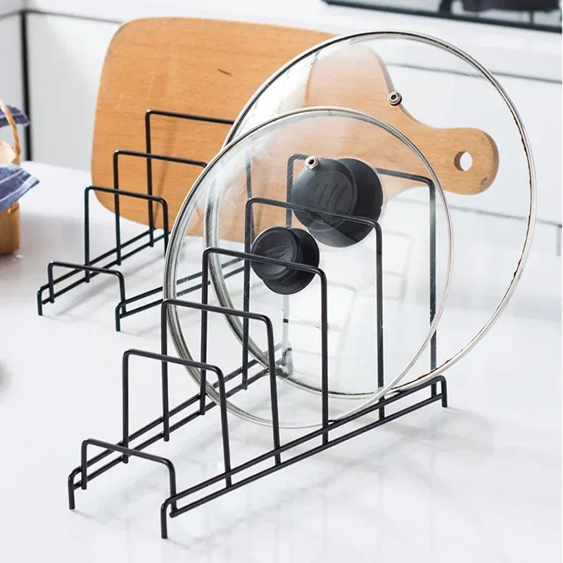 Étagère multicouche en fer pour cuisine, gain de place, rangement pour planches à découper, couvercles et plaques 1