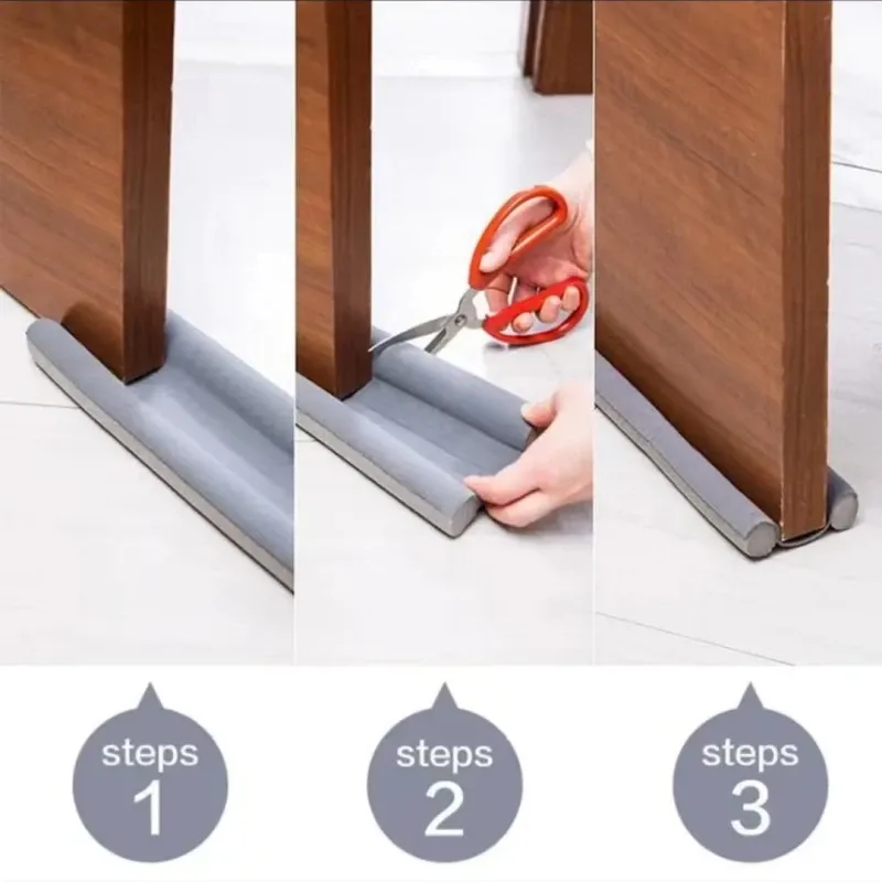 Lot de 2 joints d'étanchéité flexibles pour bas de porte, bande de fermeture inférieure anti-froid et anti-intempéries 6