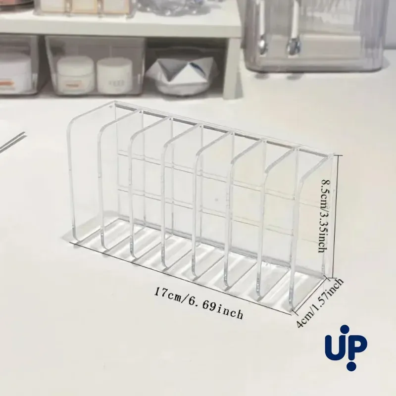 Organisateur de cosmétiques transparent à 7 compartiments, support de maquillage multifonctionnel pour la maison, le bureau, la salle de bain et la coiffeuse 4