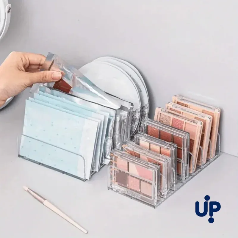 Organisateur de cosmétiques transparent à 7 compartiments, support de maquillage multifonctionnel pour la maison, le bureau, la salle de bain et la coiffeuse 5