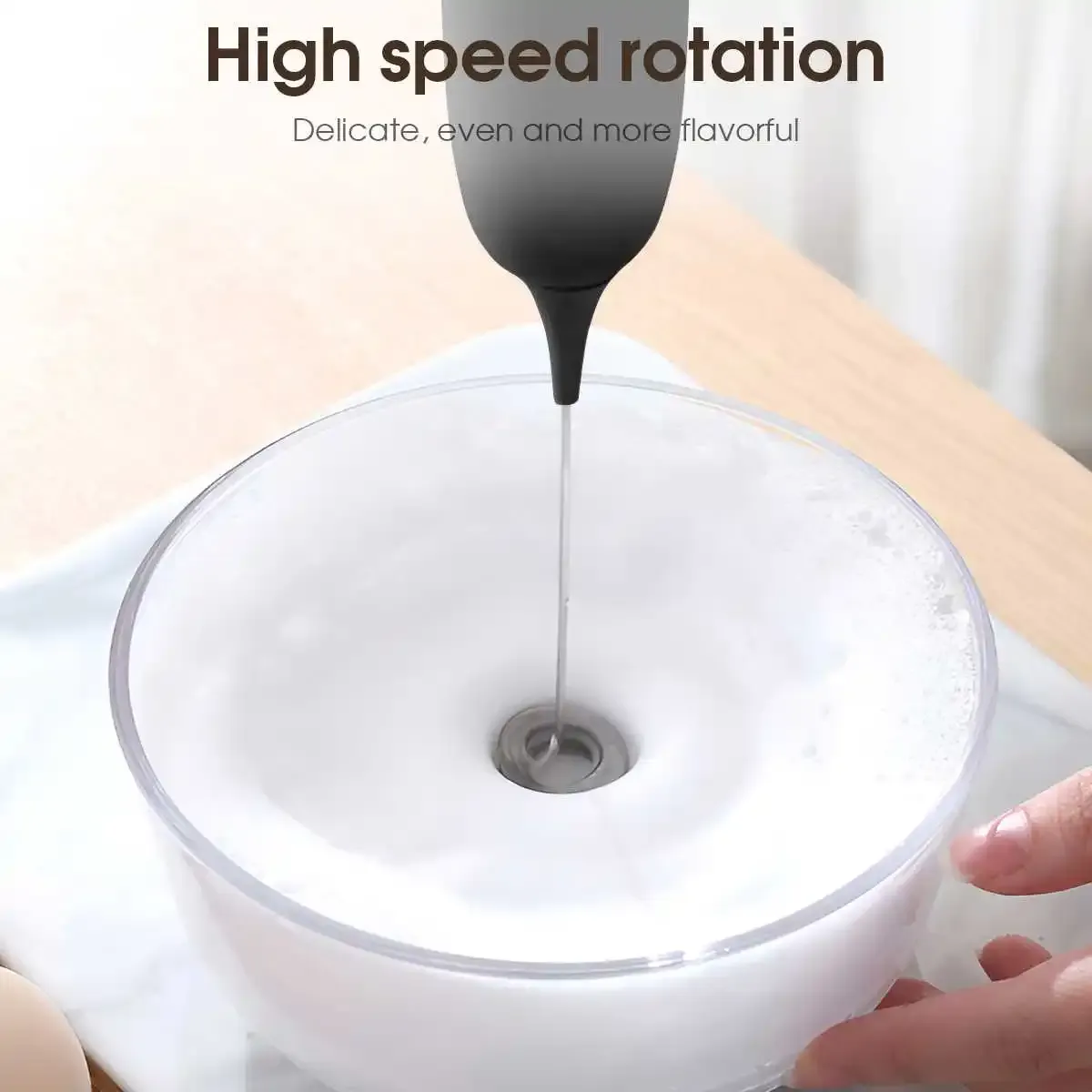 Mousseur à lait électrique portable pour café, cappuccino et latte, fonctionnement à piles 6