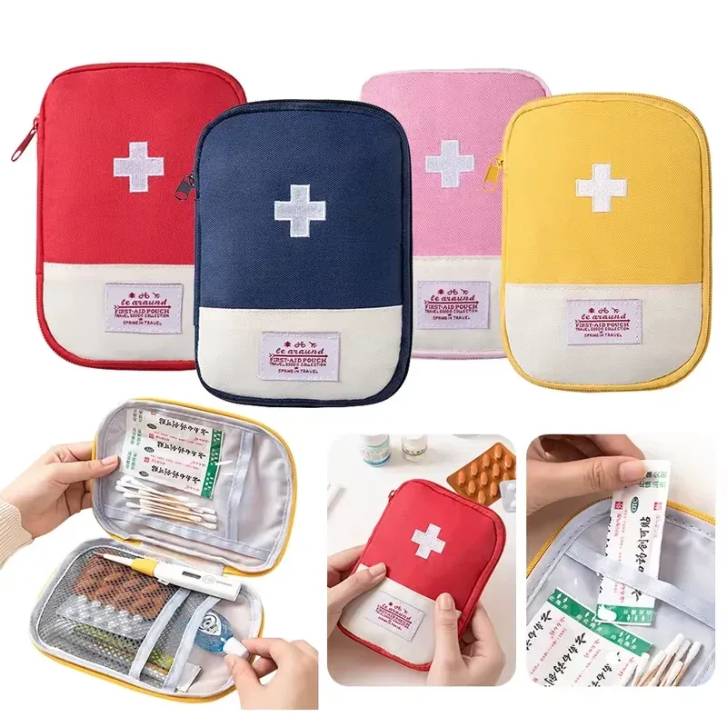 Pochette de rangement portable pour médicaments et pilules, mini trousse de premiers secours de voyage 1