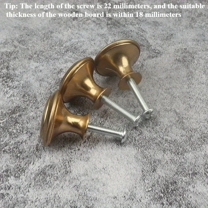 Lot de 8 poignées rondes dorées à trou unique pour tiroirs et portes de placard 6