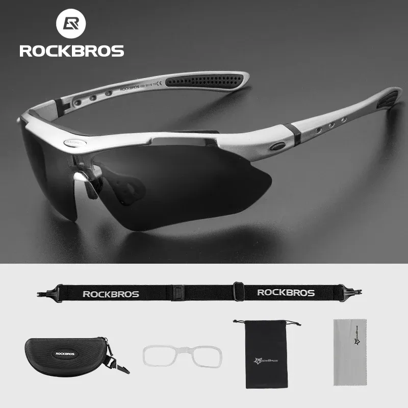 ROCKBROS Lunettes de soleil photochromiques polarisées pour le cyclisme et le sport, protection UV