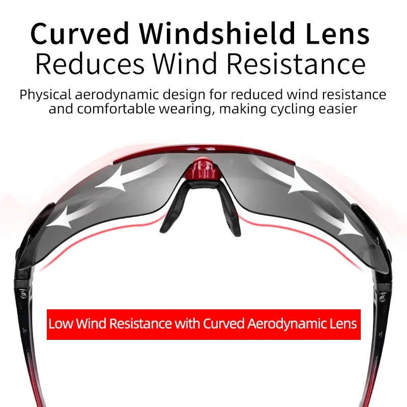 ROCKBROS Lunettes de soleil photochromiques polarisées pour le cyclisme et le sport, protection UV 6