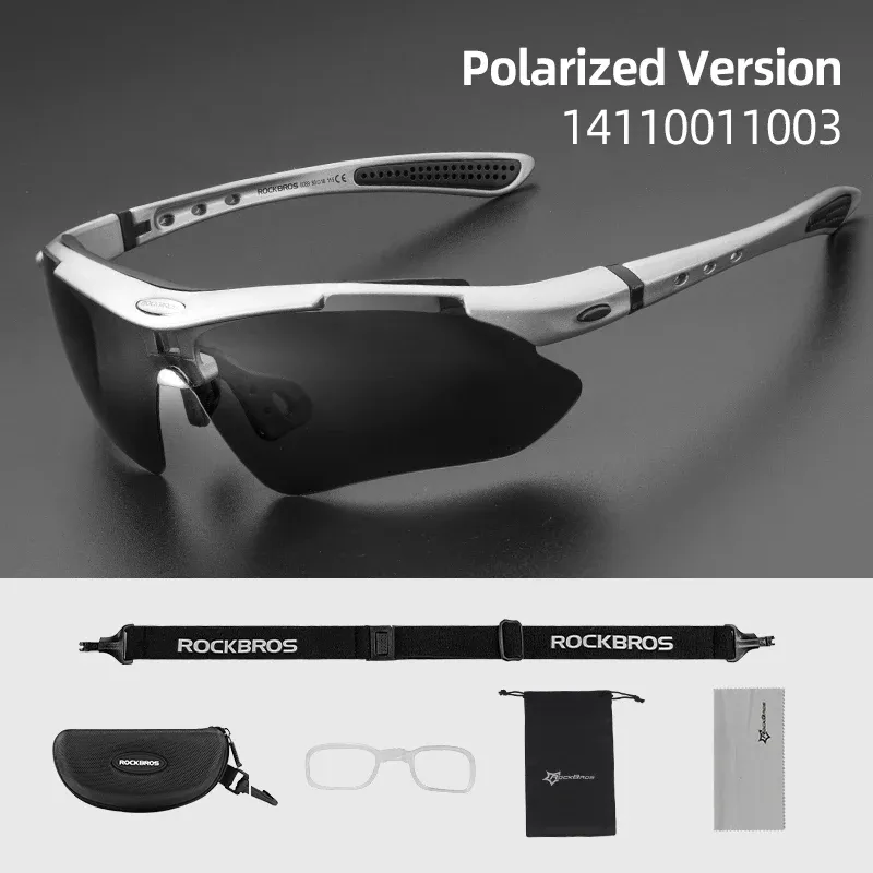 ROCKBROS Lunettes de soleil photochromiques polarisées pour le cyclisme et le sport, protection UV 9