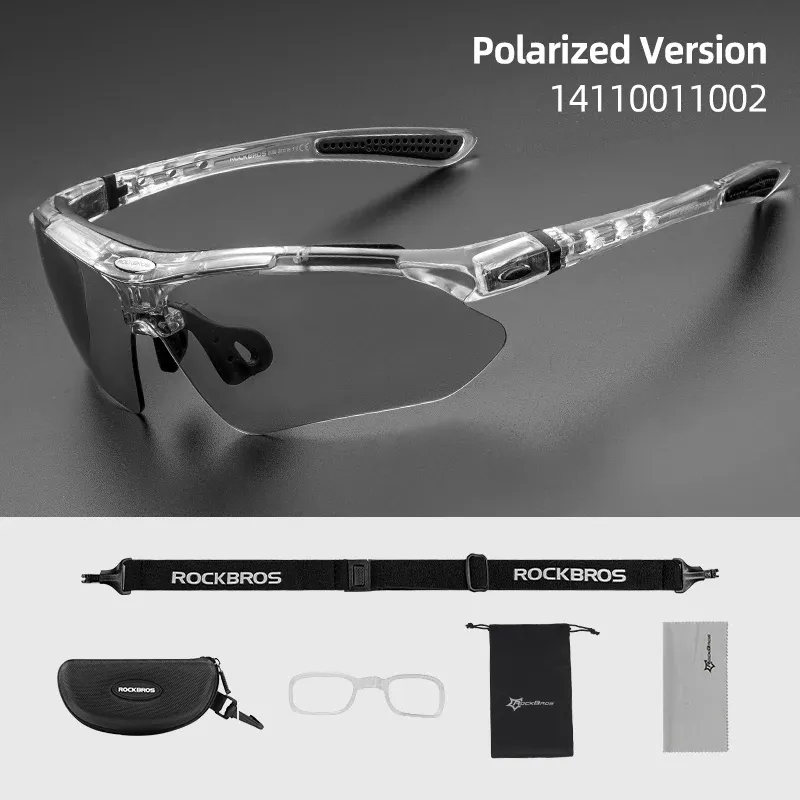ROCKBROS Lunettes de soleil photochromiques polarisées pour le cyclisme et le sport, protection UV 10