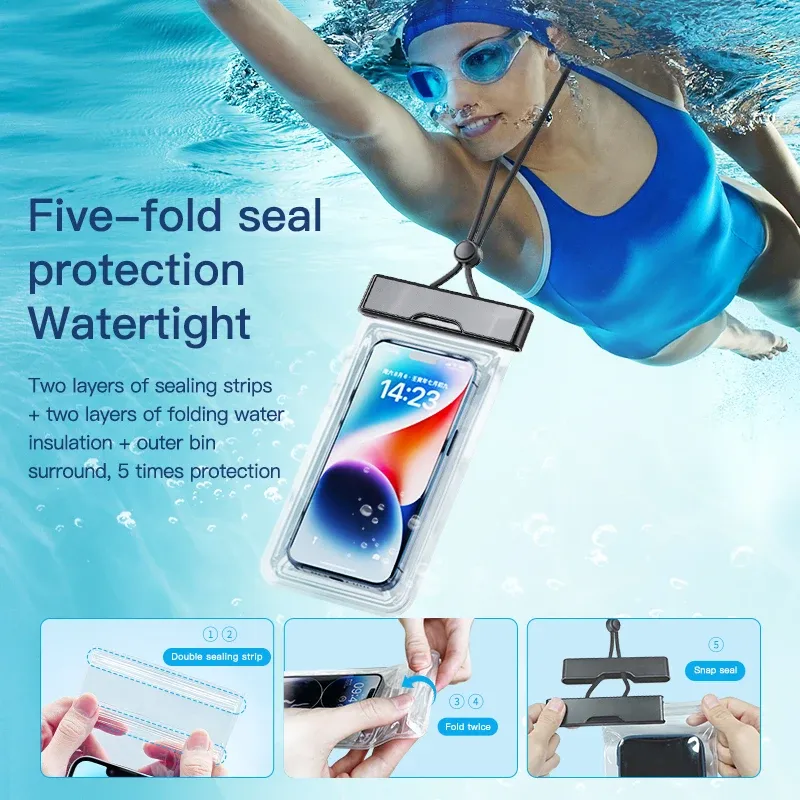 Pochette de téléphone étanche à fenêtre transparente – Étui à écran tactile pour photos sous-marines, natation et rafting (iPhone, Huawei, Xiaomi, Android) 4