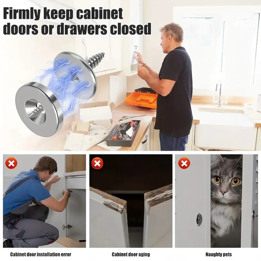 Fermeture magnétique discrète sur porte d'armoire