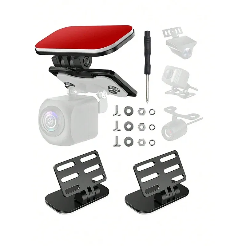 Support de caméra arrière universel en ABS, fixation sans perçage pour pare-brise, angle réglable, compatible avec la plupart des caméras, stable et élégant 4