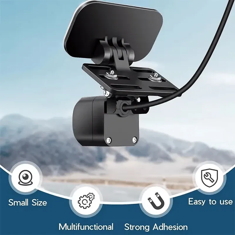 Support universel pour caméra arrière installé sur un pare-brise