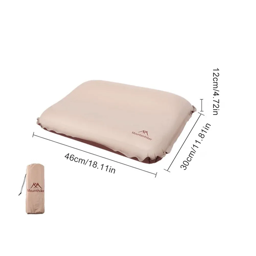 Oreiller de camping auto-gonflant ultraléger 3D, portable, compressible, à rebond élevé, avec protection du cou 7
