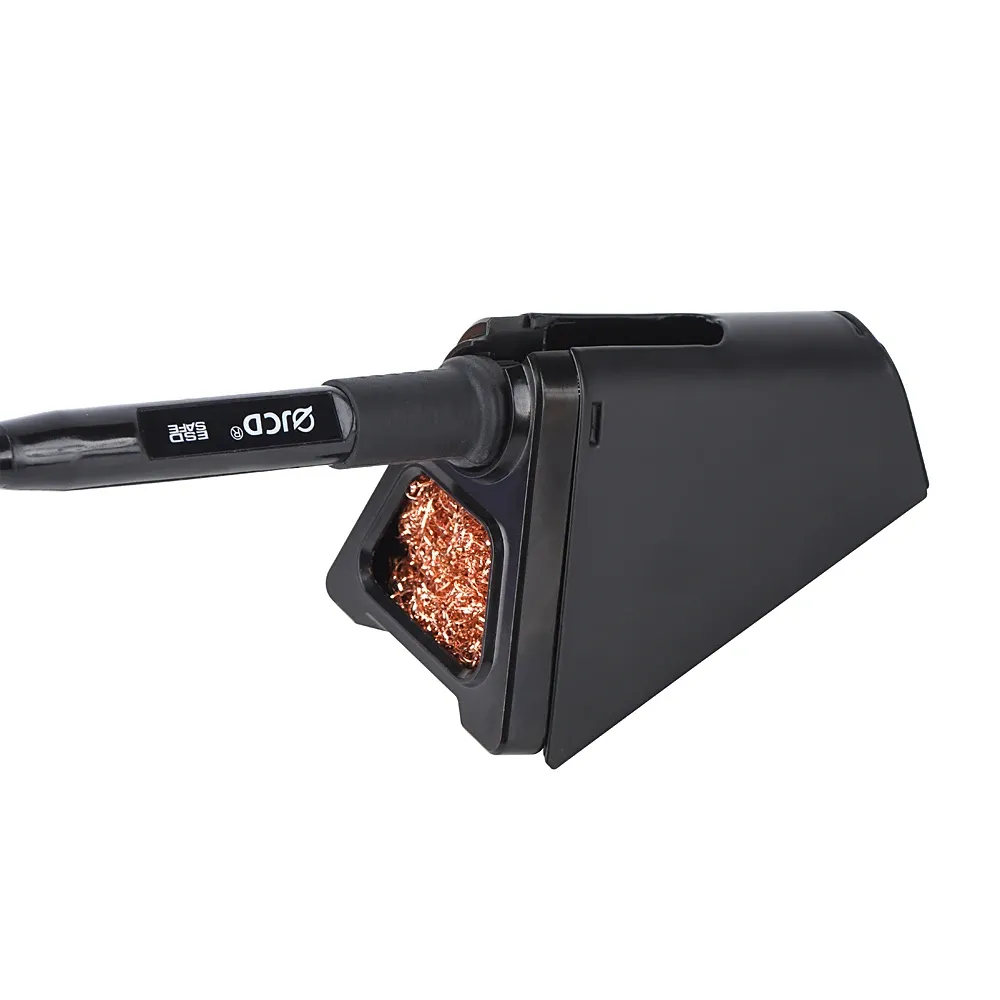 Support de fer à souder électrique JCD 820 en alliage d'aluminium avec nettoyeur de panne en boule de cuivre, fil à souder et flux RMA 4