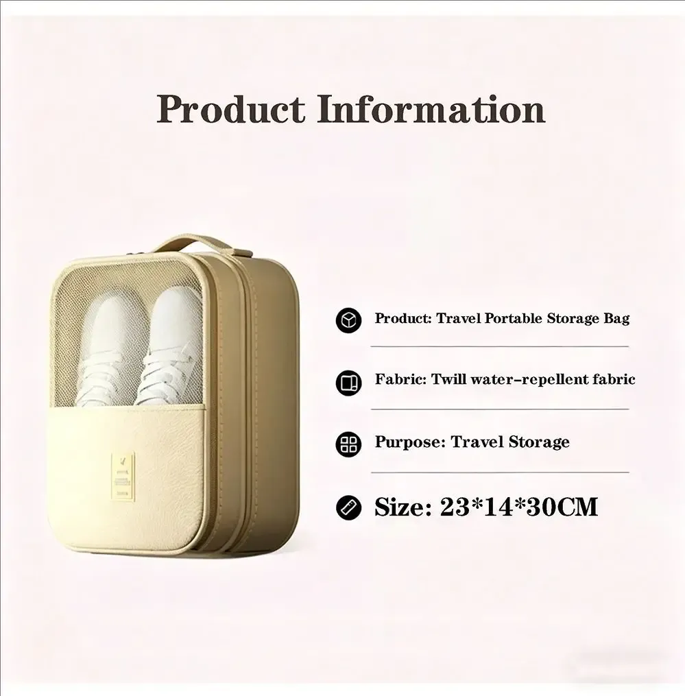 Sac de voyage pour chaussures, finition soignée