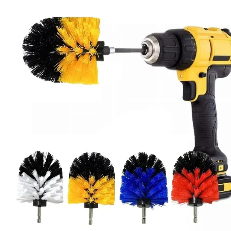 Brosse à récurer électrique ronde de 3,5 pouces en nylon pour tapis, vitres et pneus 1