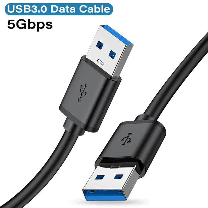 Câble d'extension USB 3.0 mâle vers mâle, 5 Gbit/s, transfert de données haute vitesse pour ordinateur portable et disque dur externe, TV 5