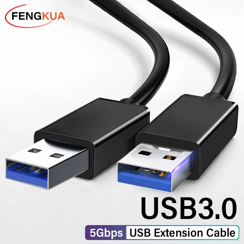 Câble d'extension USB 3.0 mâle vers mâle, 5 Gbit/s, transfert de données haute vitesse pour ordinateur portable et disque dur externe, TV 6