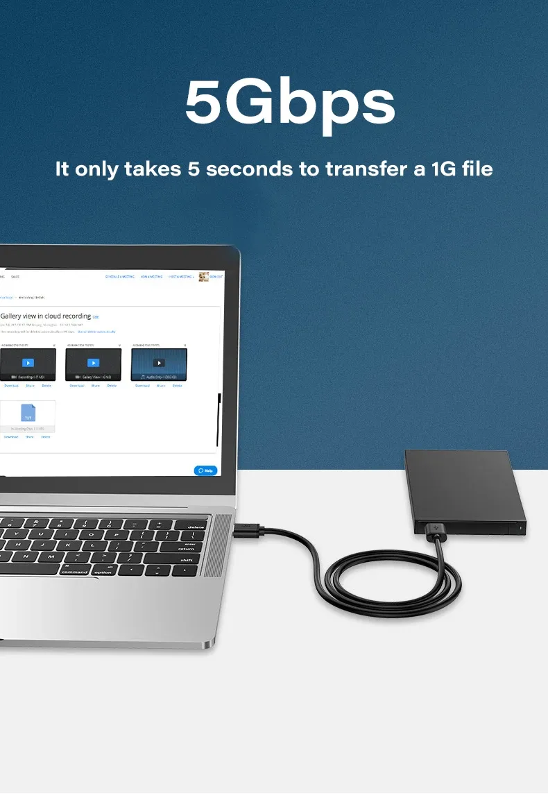 Détail du câble d'extension USB et de ses connecteurs