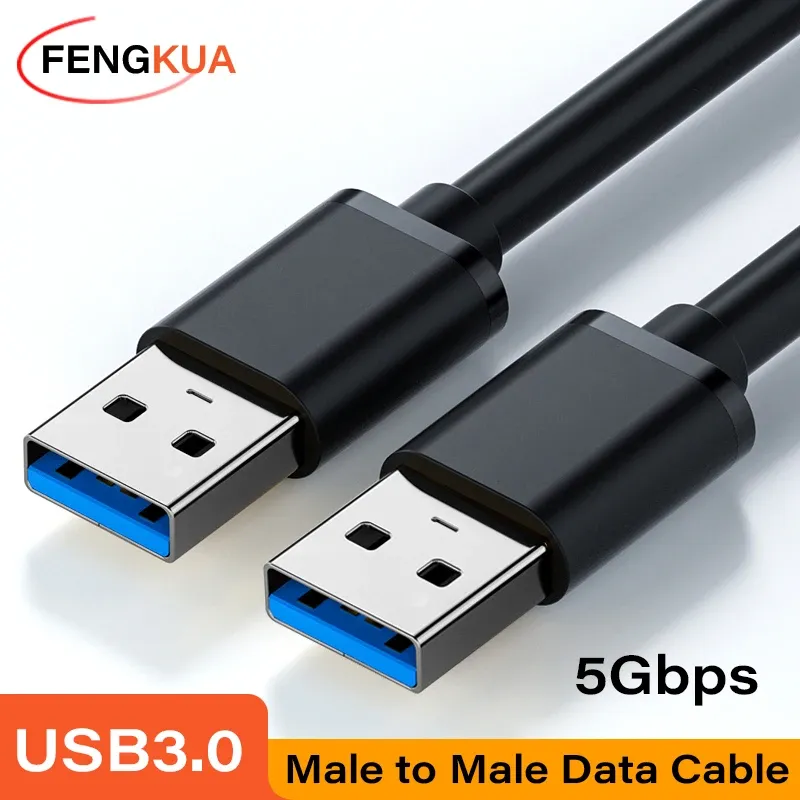 Câble d'extension USB 3.0 mâle vers mâle, 5 Gbit/s, transfert de données haute vitesse pour ordinateur portable et disque dur externe, TV 7
