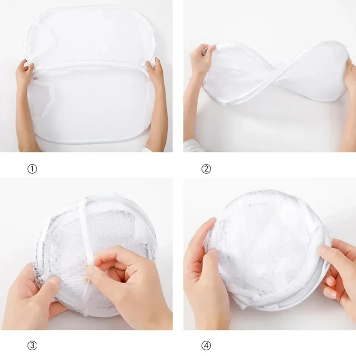 Panier à linge pliable et ventilé à design squelette, grande capacité 4