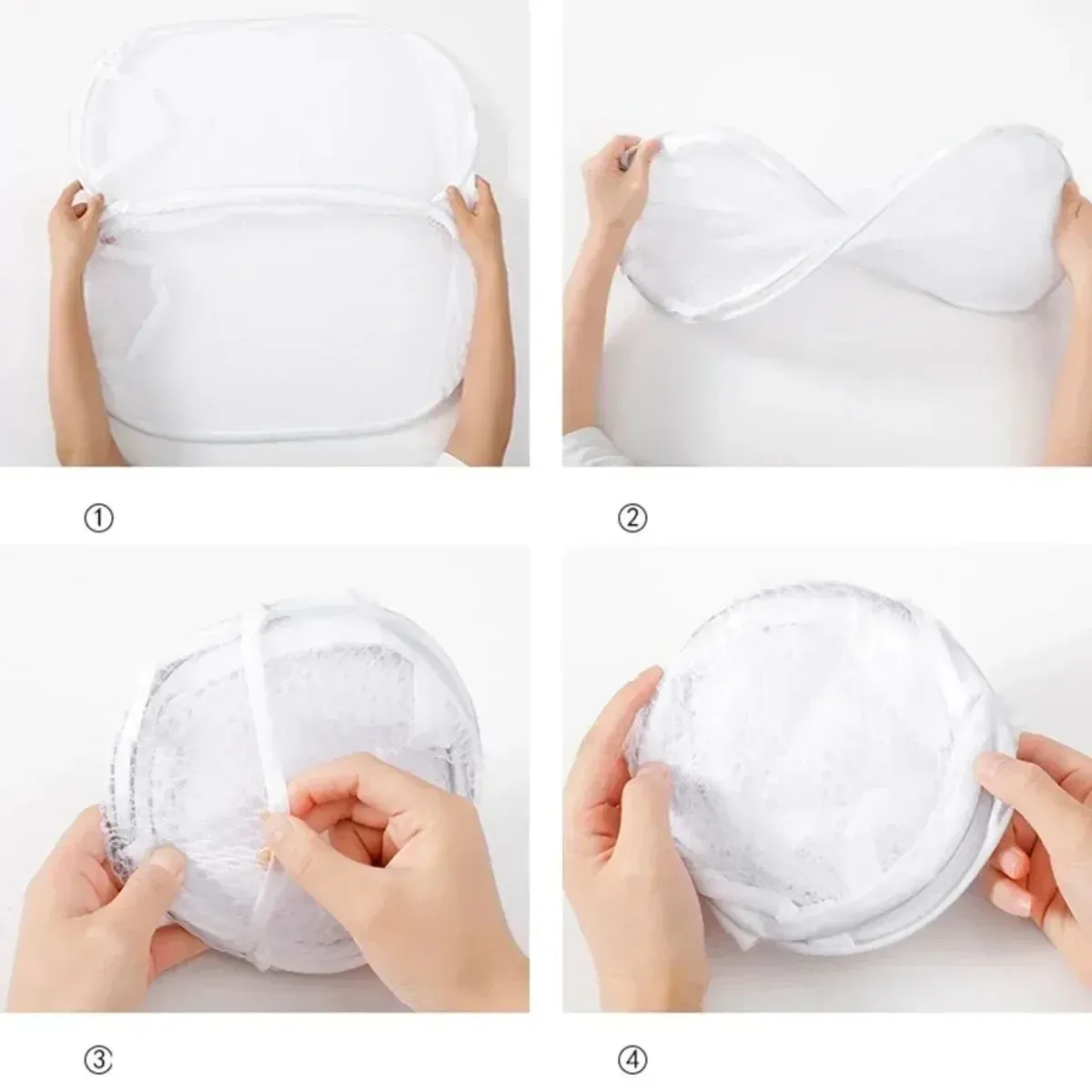 Détail du design ajouré du panier à linge