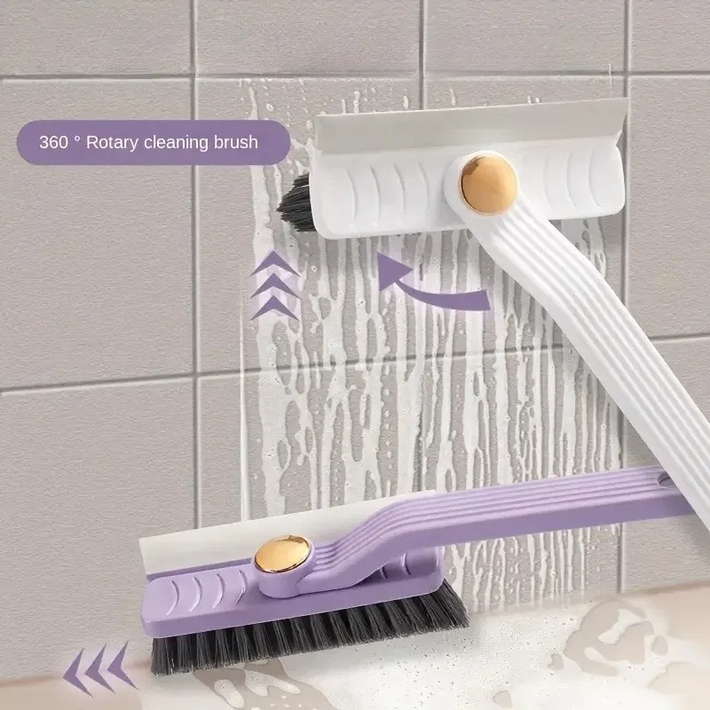 Brosse de nettoyage polyvalente à 360° pour carrelage, rotative à poils durs, pour sols et murs de salle de bain et de cuisine