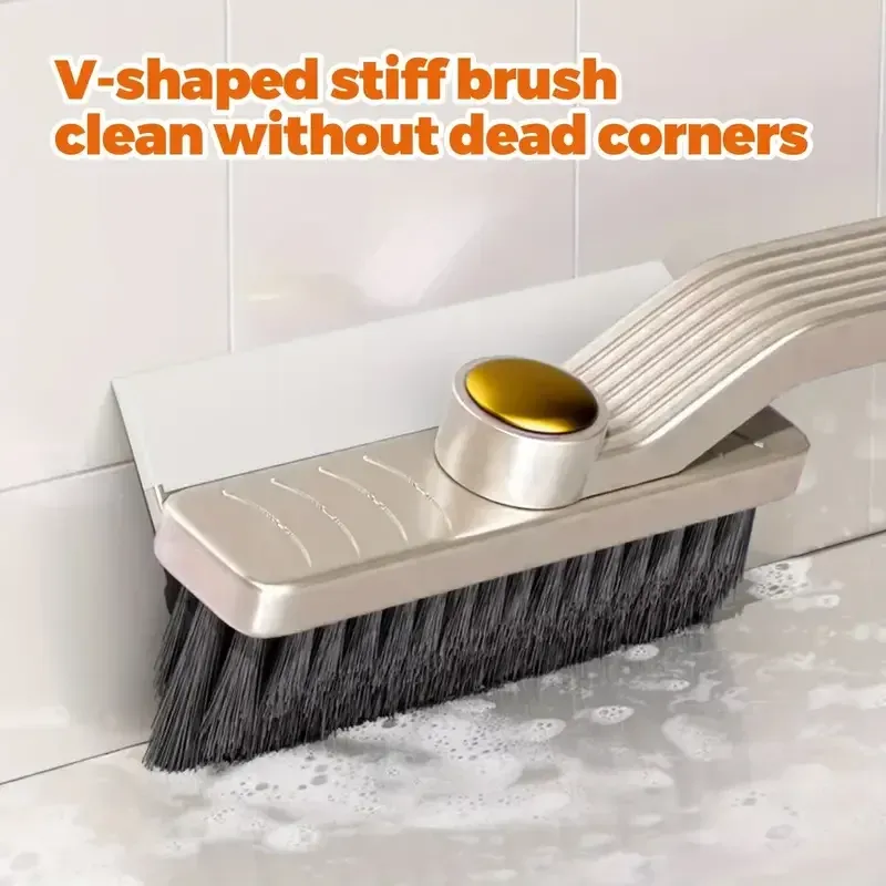Brosse de nettoyage polyvalente à 360° pour carrelage, rotative à poils durs, pour sols et murs de salle de bain et de cuisine 2