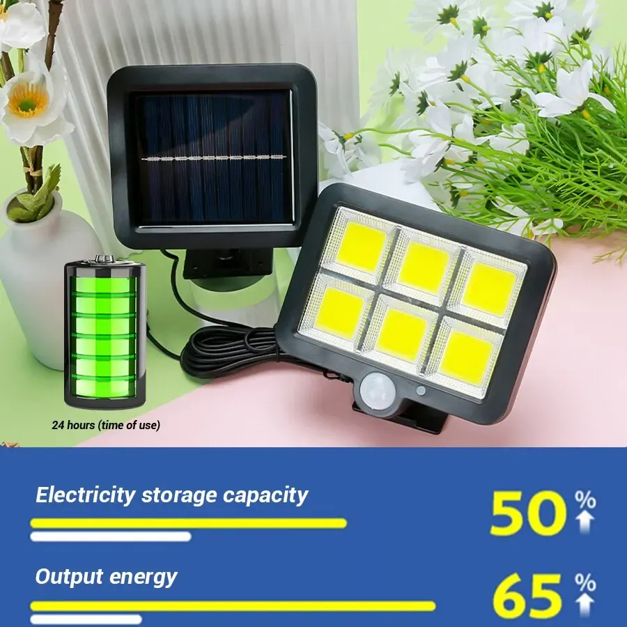 Lampe solaire d'extérieur à détecteur de mouvement rechargeable 1/4/6 COB, éclairage mural étanche pour jardin, rue et porche 3